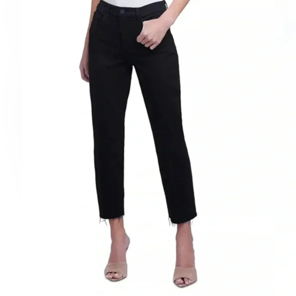 L'AGENCE Sada Cropped High Rise Slim Jeans Black‎ sz 24 Stretch Denim